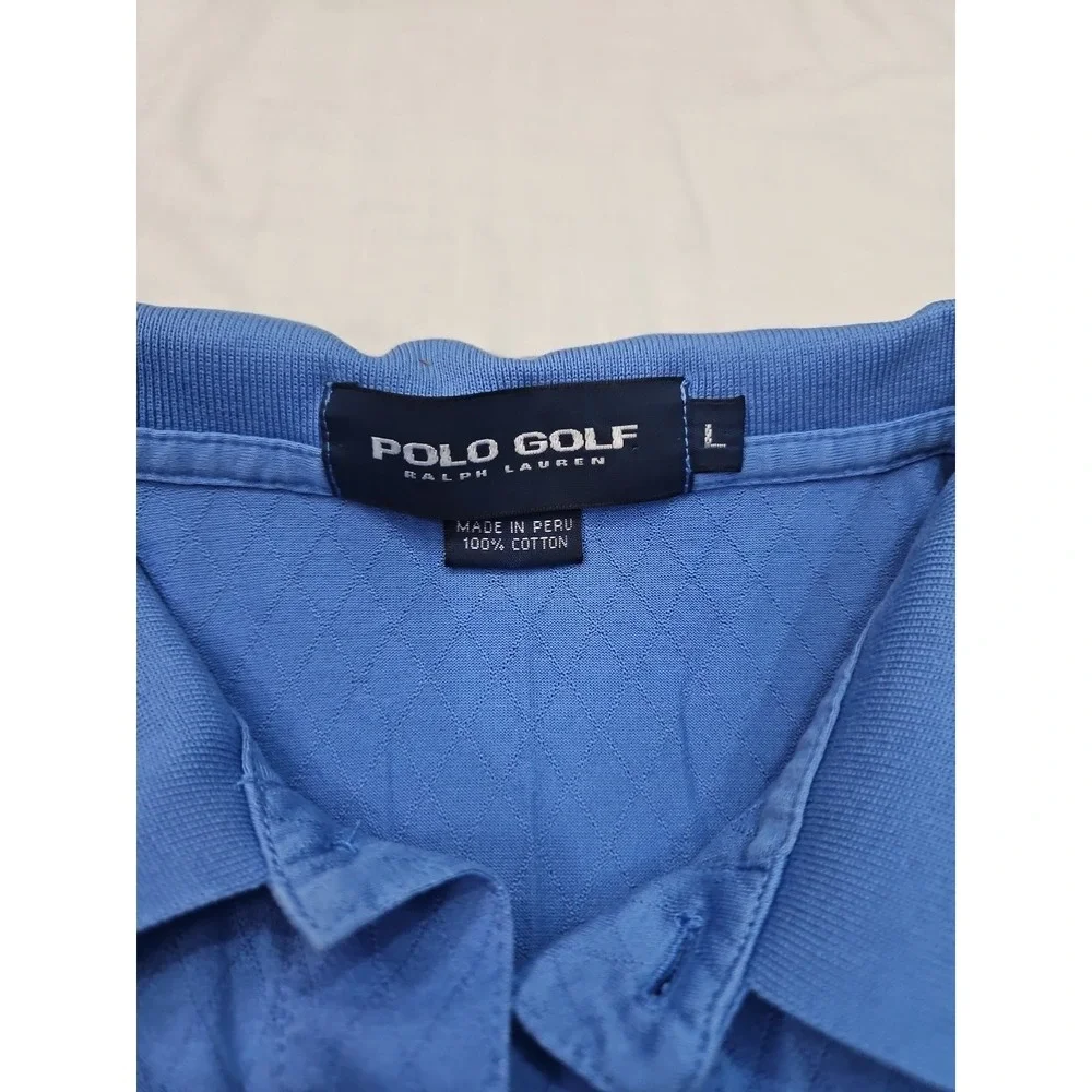 Polo by Ralph Lauren Golf Size Large Short Sleeve Polo Shirt Blue Cotton